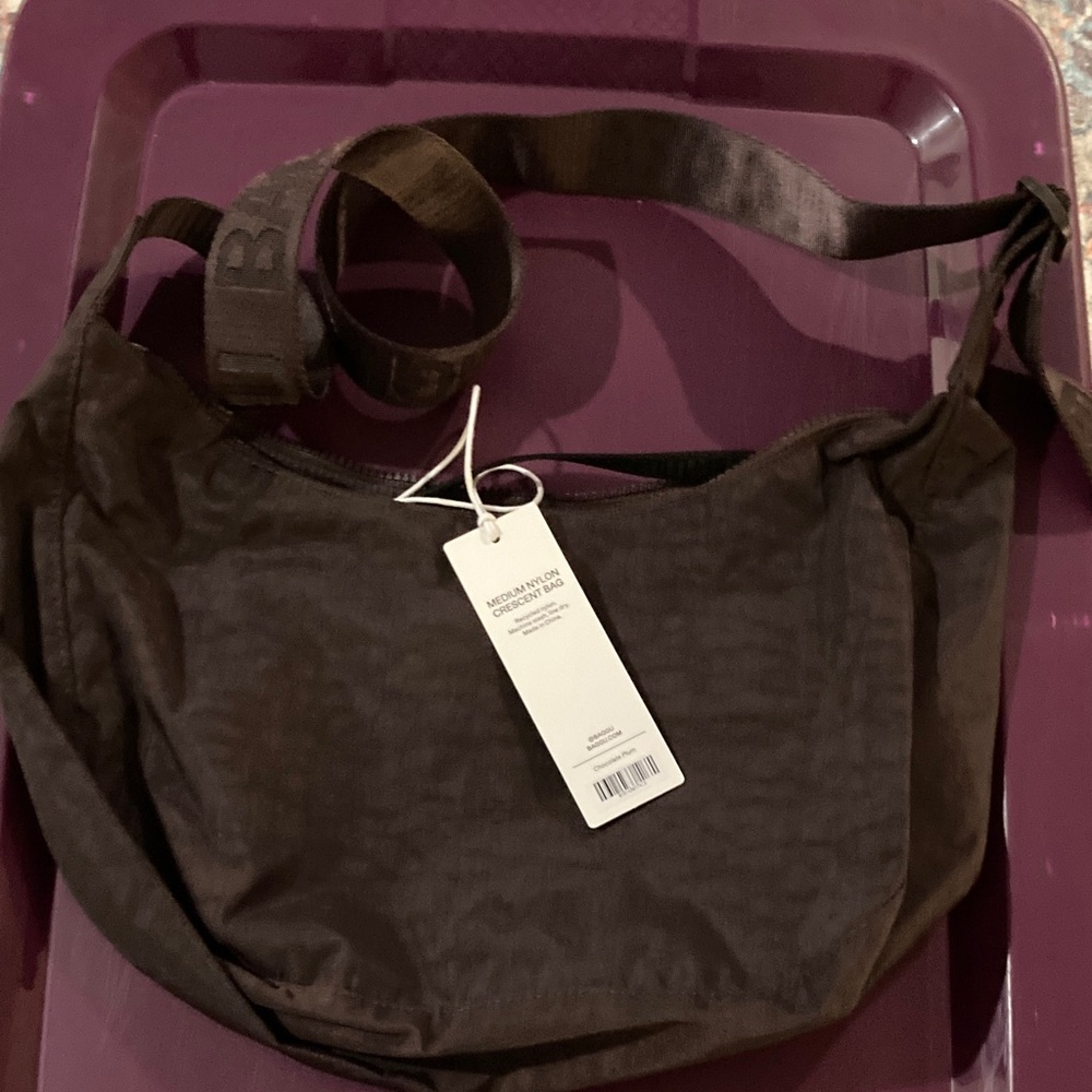 Chocolate Plum Medium Crescent Bag